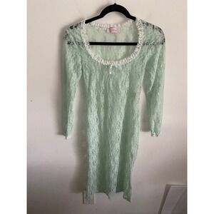 Dreamers Rebels Pale Green Sheer Lace Dress Size 8 Made in Europe